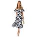 European And American Platform Spring Summer New Hot-Selling Off-Shoulder Printed Puff Sleeve Dress For_ecoleips.com