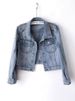 "Vintage Beaded Denim Jacket For Women – Heavy Washed Cropped & Loose Fit (Black/Light Blue)"_ecoleips.com