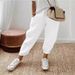 Women's Clothing Women's Cotton Linen Casual Pants With Elastic Waist And Pockets Style For Formal & Casual For Women_ecoleips.com