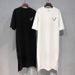 2025 Plus Size Summer Women's Smiley Side-Slit T-Shirt - Casual Loose Fit Dress_ecoleips.com