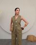 Elegant Vest & Trousers Set – Button-Detail Wide-Leg Pants For Women All-Day Comfort_ecoleips.com