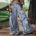 Women's Clothing Linen Loose Elastic Waist Pocket Women's Straight Casual Pants_ecoleips.com