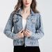 Women's Embroidered Rhinestone Denim Jacket – Slim Fit Bling Coat, Trendy Fall Fashion, Comfortable Stretch Cotton, Plus Size Available (S-5XL)_ecoleips.com