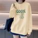 Women's Korean-style Loose-fitting Round-neck Thin Sweatshirt, New Autumn High-end Slim-fit Mid-length Plus-size_ecoleips.com