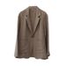 Early Spring New Korean Internet Celebrity Cotton-linen Blazer For Women, Korean-style Loose-fitting Linen Blazer,_ecoleips.com