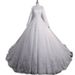 Women's Clothing Wedding Dress Lace New Style Bridal Stand Collar Long Sleeve Stand Collar Big Tail Plus Size Muslim Wedding Dress Custom_ecoleips.com