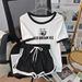 Women's Color Blocked Collar Slim Fit Ice Silk T-Shirt Short-Sleeved Casual Sports Top for Spring/Summer/Autumn_ecoleips.com