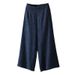 Suitable For All Seasons Cotton Wide Cropped For Women 2025 Summer Loose Plus Size High Waist Linen Straight Thin Artistic Casual Pants_ecoleips.com