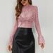 Women's Sexy Paisley Lace Slim Fit Flared Sleeve Top Style Suitable For Outerwear And Innerwear_ecoleips.com