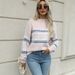 Christmas Snowflake Knit Sweater – Oversized Chenille Pullover With Contrast Trim (S/M/L/XL, Polyester Blend, Semi-Turtleneck, Workwear & Casual)_ecoleips.com