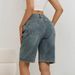 Aria Basics Aria Basics Cross-border European American Ripped Mid-length Jeans, Loose And Slimming, Adjustable, Suitable For Pear-shaped Body_ecoleips.com
