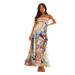 2025 Spring Summer New European And American Women' High Wait Printed Colorful Vacation Style Flared Strap_ecoleips.com