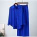 Fashion 2 Piece Set Loose Wide Leg Pants And Long Sleeved Shirt Casual Suit For Women Autumn Winter New_ecoleips.com