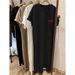 Summer Loose European And American Letters Printed Casual Short-sleeved Round Neck Women Maternity Dress_ecoleips.com