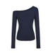 Pure Desire Spice Girl Slim Fit And Thin Off-the-shoulder Long-sleeved T-shirt Women's Early Autumn Design Versatile Bottoming Shirt_ecoleips.com