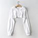 Cropped Hooded Sweatshirt – Women's Oversized Streetwear Top, Asymmetrical Hem & Long Sleeve (M-XL)_ecoleips.com