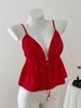 Summer Strappy Halter Top for Women Deep V Neck Solid Color Sexy Girl Look Fresh And Comfortable New Arrival 2025_ecoleips.com
