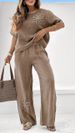 K New Women's Two-piece Large Embroidered Casual Suit With High Waist And Loose Pants_ecoleips.com