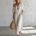 Summer Women's Off-the-Shoulder Dress Solid Color Loose Fitting High-End Retro Style_ecoleips.com