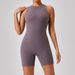 Women's Nude Short Tight Yoga Jumpsuit European American Style Cross Border Sports Fitness Running Clothing_ecoleips.com