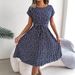 Women's Clothing Real Shot In Style Spring And Summer New Casual Short Sleeve Floral Hem Pleated Skirt_ecoleips.com