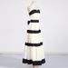 Women's Clothing Elegant Long Skirt Winter Top Striped Bow Decoration Dress_ecoleips.com