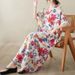 Real Shot Of 2024 Summer V-neck Cotton-linen Plus-size Loose-fitting Artistic Vacation-style Beach Dress, Vintage_ecoleips.com