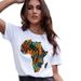 European And American Cross-border Foreign Trade Wholesale Clothing, African Continent Map Print Round-neck Plus-size_ecoleips.com