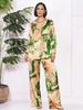Women's Clothing Women's Retro Geometric Print Lapel Loose Shirt Autumn Fashion Tie Collection_ecoleips.com