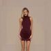 Women's Sexy Mock Neck Sleeveless Glitter Bodycon Mini Dress – Slim Fit Club Party Gown 2026_ecoleips.com