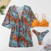 Women's 3-Piece Bikini Set - Sexy High-Cut Swimwear With Cover-Up Skirt (Sunflower, Violet, Yellow, Black, Green)_ecoleips.com