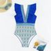 Women's Clothing One-Piece Swimsuit Women's Sexy V-Neck Ruffled Backless Bikini Swimsuit_ecoleips.com