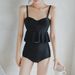 High Waisted Ruffled Swimsuit Japanese Korean Style Conservative Conceals Tummy for Hot Spring Resorts Women's Swimwear_ecoleips.com