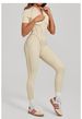 K Stand Up Collar Half Zip Short Sleeved Jumpsuit For Women, Lifting Hips And Abdominal Muscles, Yoga Tight Fitting Sports Jumpsuit_ecoleips.com