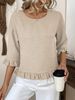 Summer Women's Short Sleeve Round Neck Solid Color Shirt Loose Fit European American Style Thin Top For Independent Website_ecoleips.com