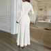 Diyun European And American Elegant Style Short Sleeve Solid Color Long Dress Women's Clothing 2025 Autumn_ecoleips.com