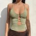 European And American Cross-border Women's Clothing 2026 New Summer Fashion Hollow-out Front Cropped Slim-fit Camisole_ecoleips.com