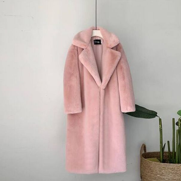 Luxury Faux Fur Coat – Winter Long Plush Coat With Cotton Lining, High Collar & Deep Pockets (10 Colors, S-XXL)_ecoleips.com