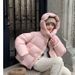 Women's Short Padded Coat – Winter-Ready Polyester Quilted Jacket With Spot Pattern (M-XXL, Pink/Black/White/Brown)_ecoleips.com