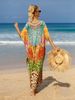 K Beach Cover Shirt Bohemian Style Beach Skirt Plus Size Dress_ecoleips.com