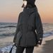 girl Girl Down Cotton Jacket Women's European Style Hooded Windbreaker Winter Waist-Cinching Thickened Parka Mid-Length Black And_ecoleips.com