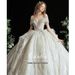 Odelia's Pearl Court Style Long Train Wedding Dress off the Shoulder Design Luxurious Embellished Elegant Bride Women's Clothing_ecoleips.com