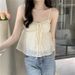 Women's Clothing Pure Color Small Fresh French Suspenders Women's Halter New Sweet Small Vest Outerwear Double Layer Suspenders_ecoleips.com