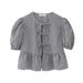 European And American Style Cross-border Independent Site 2024 Spring-summer New Women's Versatile Tie-dye Puff_ecoleips.com