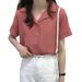 White Chiffon Shirt Women's Summer New Temperament V-neck Top Versatile Loose Short-sleeved Foreign-style Shirt_ecoleips.com