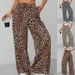 Women's Clothing Leopard Print Straight Leg Pants For Women Fashionable Wide Leg Long Trousers For Formal & Casual For Women_ecoleips.com
