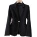 Women's Clothing Women's Off White Sophisticated Casual Blazer Korean Style Fitted Waist Blazer For Autumn For Formal & Casual_ecoleips.com