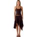 Bohemian Floral Print A-Line Skirt - High Waist Asymmetric Hem Midi Skirt For Women_ecoleips.com