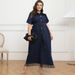 plus Size Women's Short Sleeve Long Dress with Tassel Buttons And Belt Summer Independent Store Fashion for plus Size Ladies_ecoleips.com