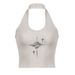 Summer New Arrival Women's U Neck Tight Fitting Mini Short Star And Eye Print Halter Neck Tank Top European American Style_ecoleips.com